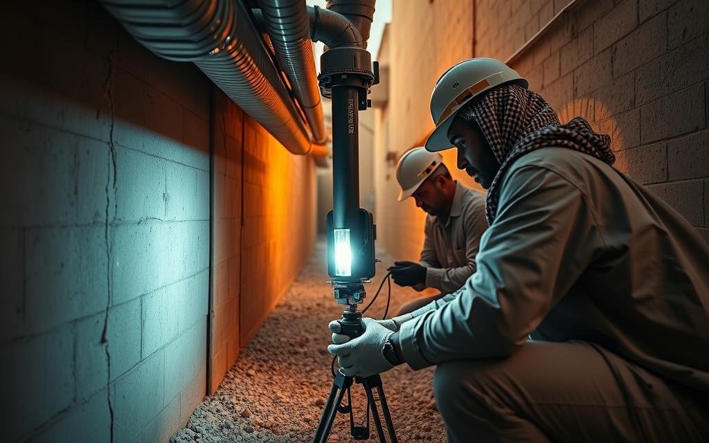 كشف تسربات المياه في الروابي بجدة